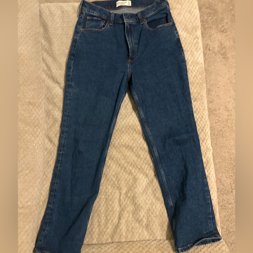 Abercrombie & Fitch Ultra High Rise Ankle Jeans - Dark Blue